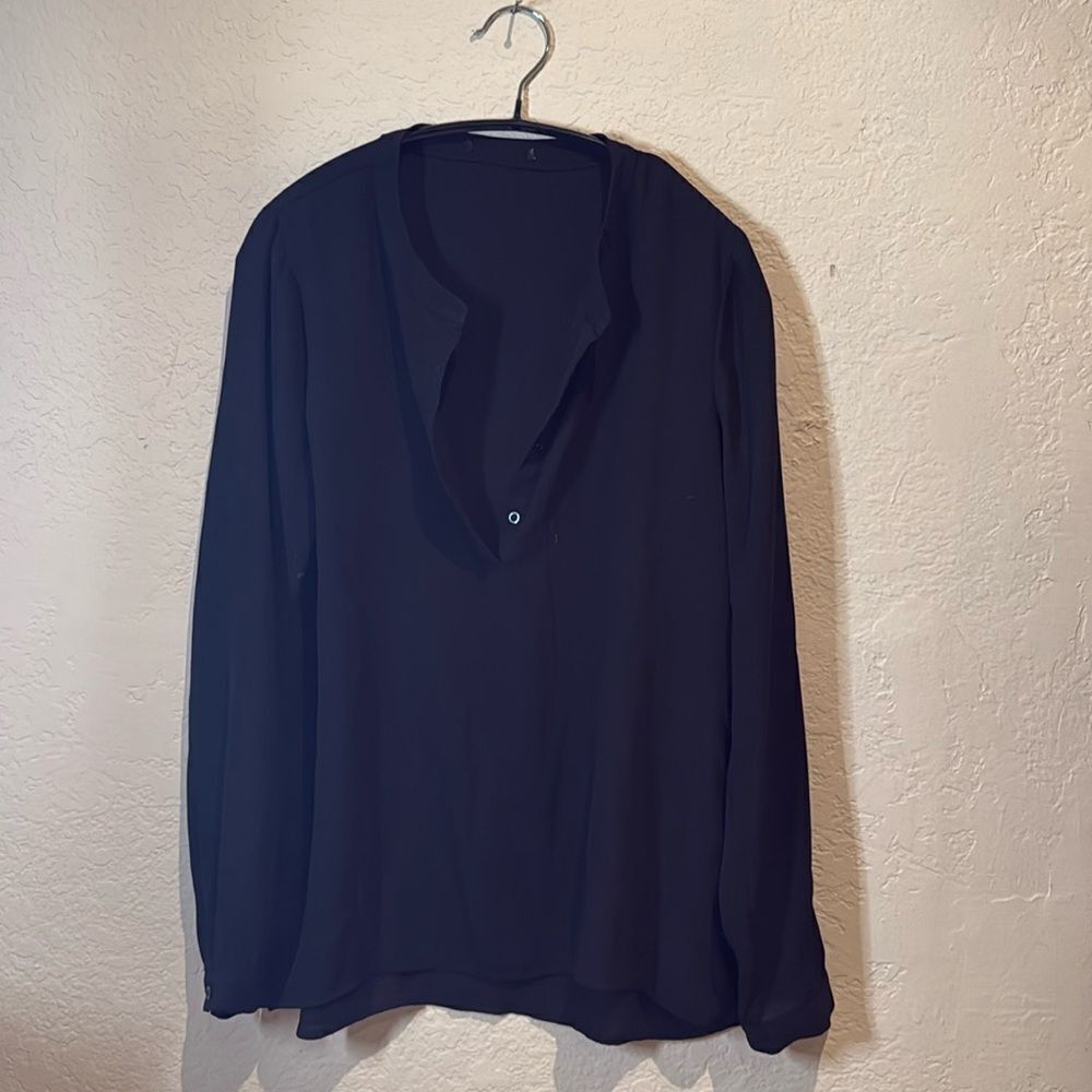 Black long sleeve sheer top